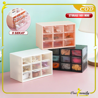 ONE-C804 Kotak Laci Perhiasan kotak Aksesoris Mini 9 Sekat / Kotak Penyimpanan Serbaguna Laci Mini / Laci Aksesoris Storage Box Multifungsi