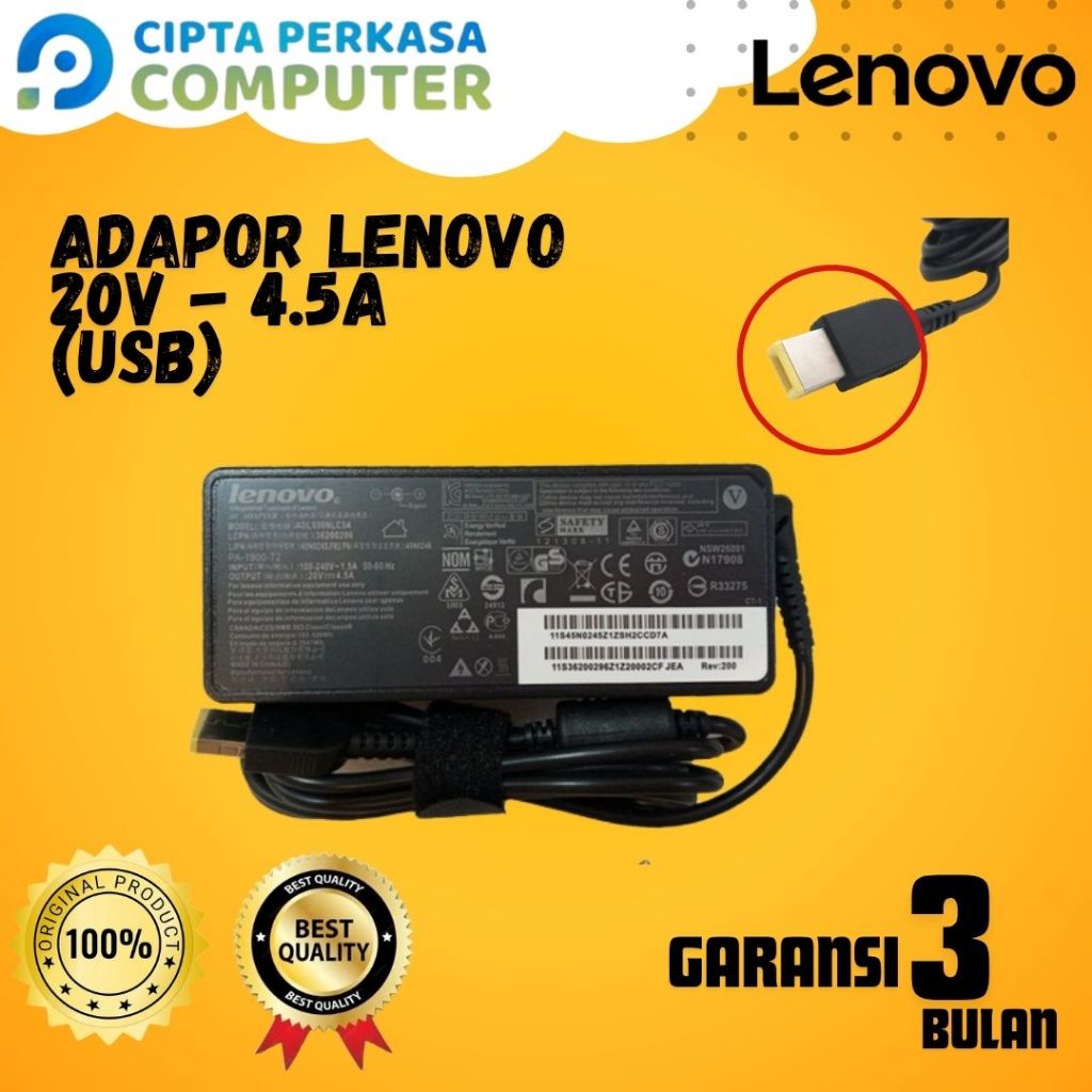 ต้นฉบับ LENOVO 20V-4.54A 900watt USB CHARGER Adapter