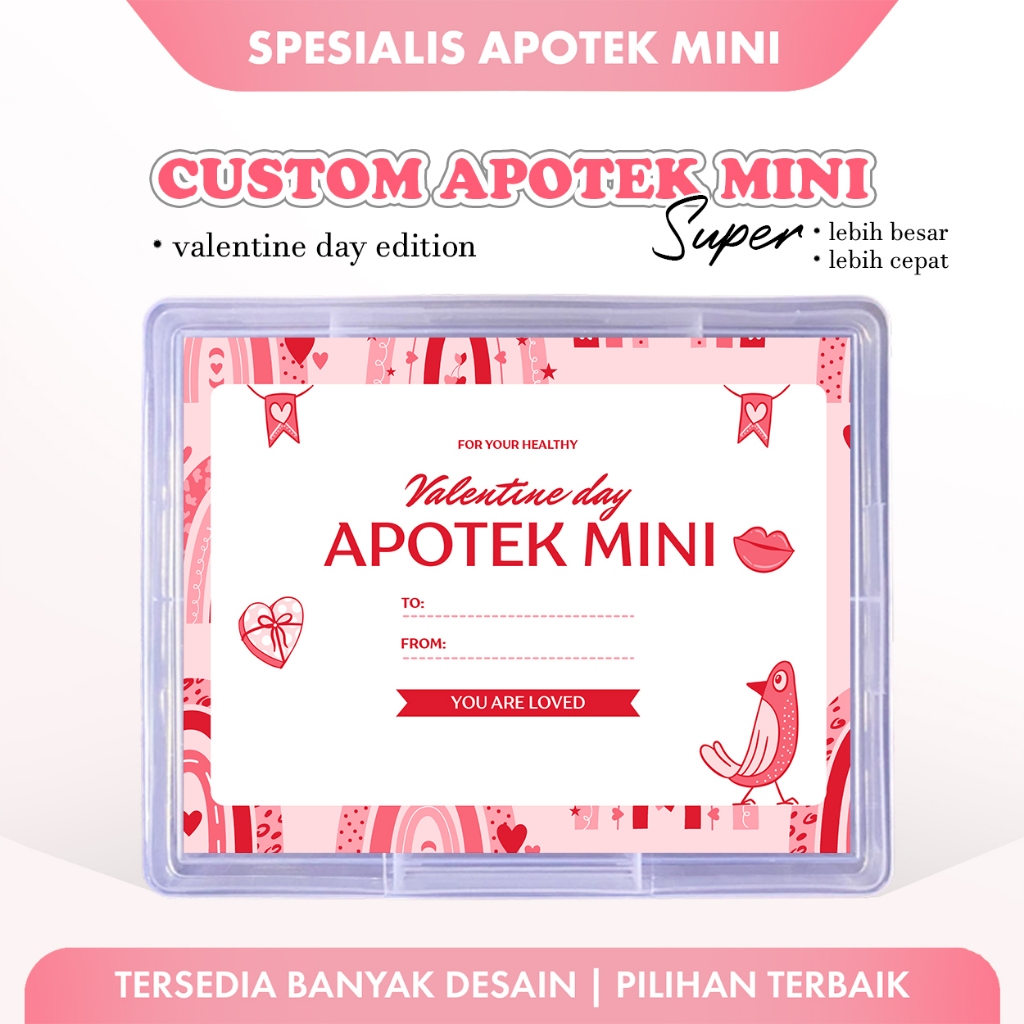ของขวัญสติ๊กเกอร์ Mini Super Box P3K แบบกําหนดเอง - วันวาเลนไทน์