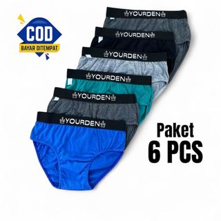 6 pcs CD celana dalam pria dewasa sempak jumbo cowok cd karet boxer laki laki Katun Segitiga Boxer Paket 6 PCS Bahan Katun Poliester Adem & Menyerap Keringat Gaya Atletis Regular Size