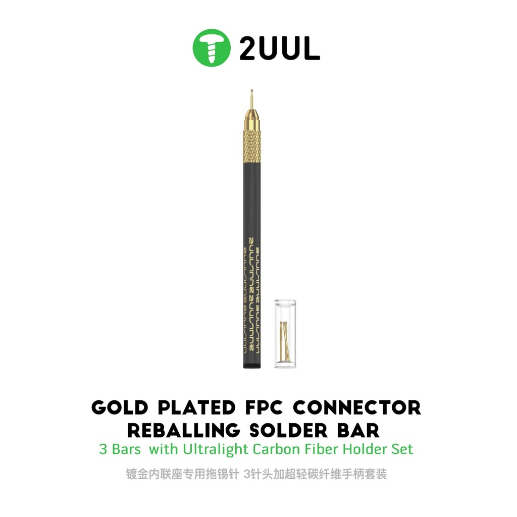 SOLDERING TOOL 2UUL SC98 Gold Plated FPC Connector Reballing Solder Bar 3 บาร์พร้อมชุดผู้ถือคาร์บอนไ
