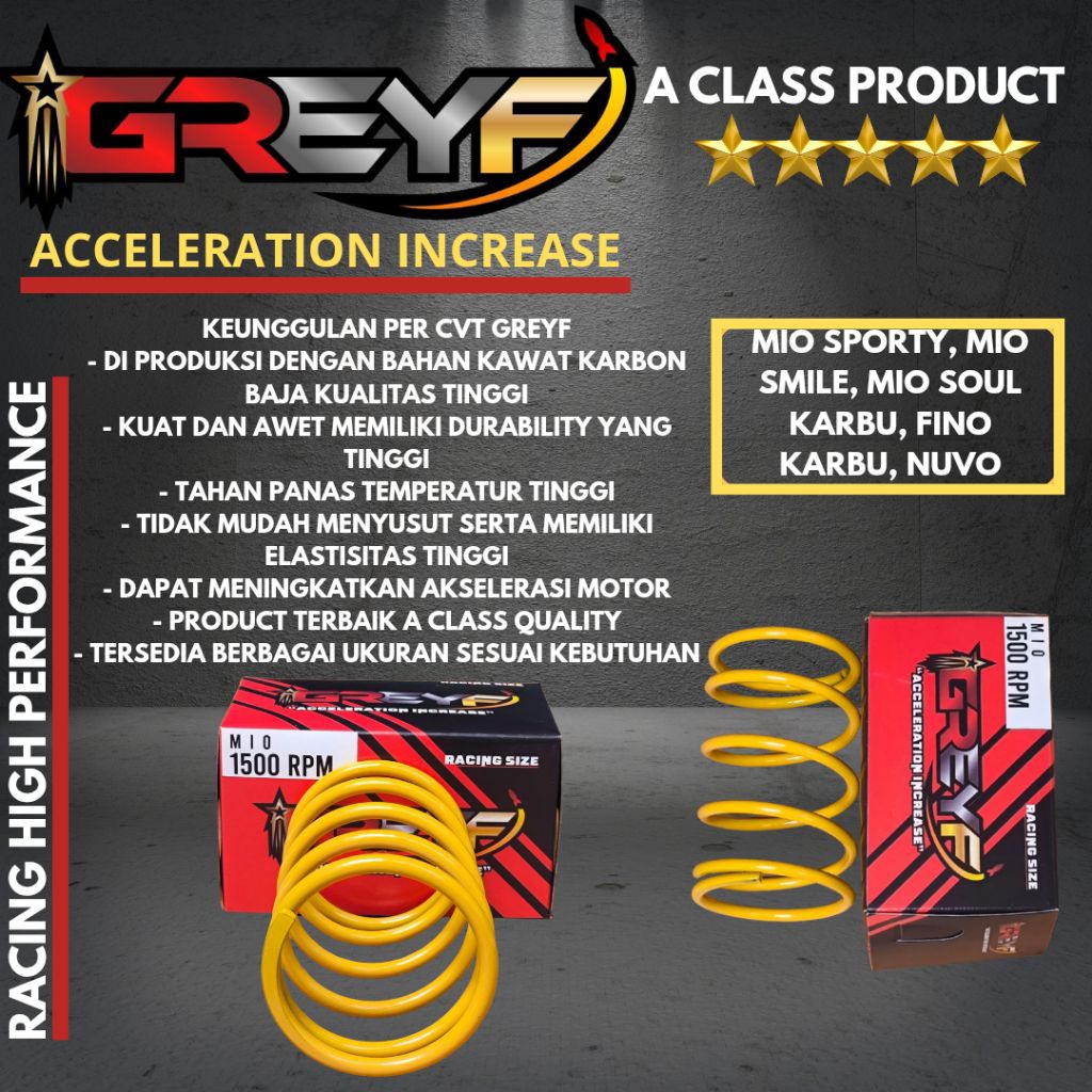 CVT SPRING MIO SPORTY MIO SMILE MIO SOUL CARBON FINO CARBON ใหม่ 1000 RPM 1500 RPM 2000 RPM GREF A C