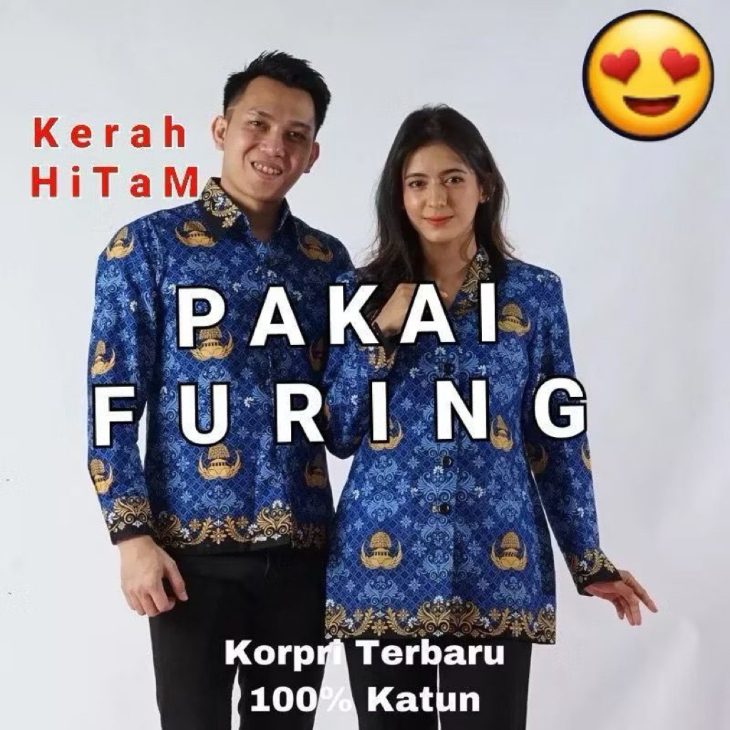 ผ้าบาติก Korpri ใหม่ล่าสุด คอปกสีดํา / ชุด ASN Korpri รุ่นล่าสุด / 2024 เสื้อ Korpri