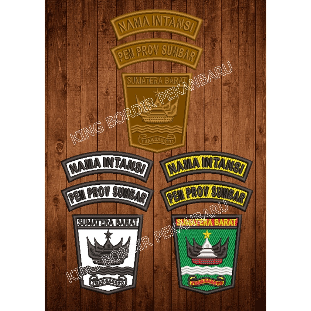 โลโก้ West Sumatra South Sumatra พร้อมงานปักนูน 3 มิติ