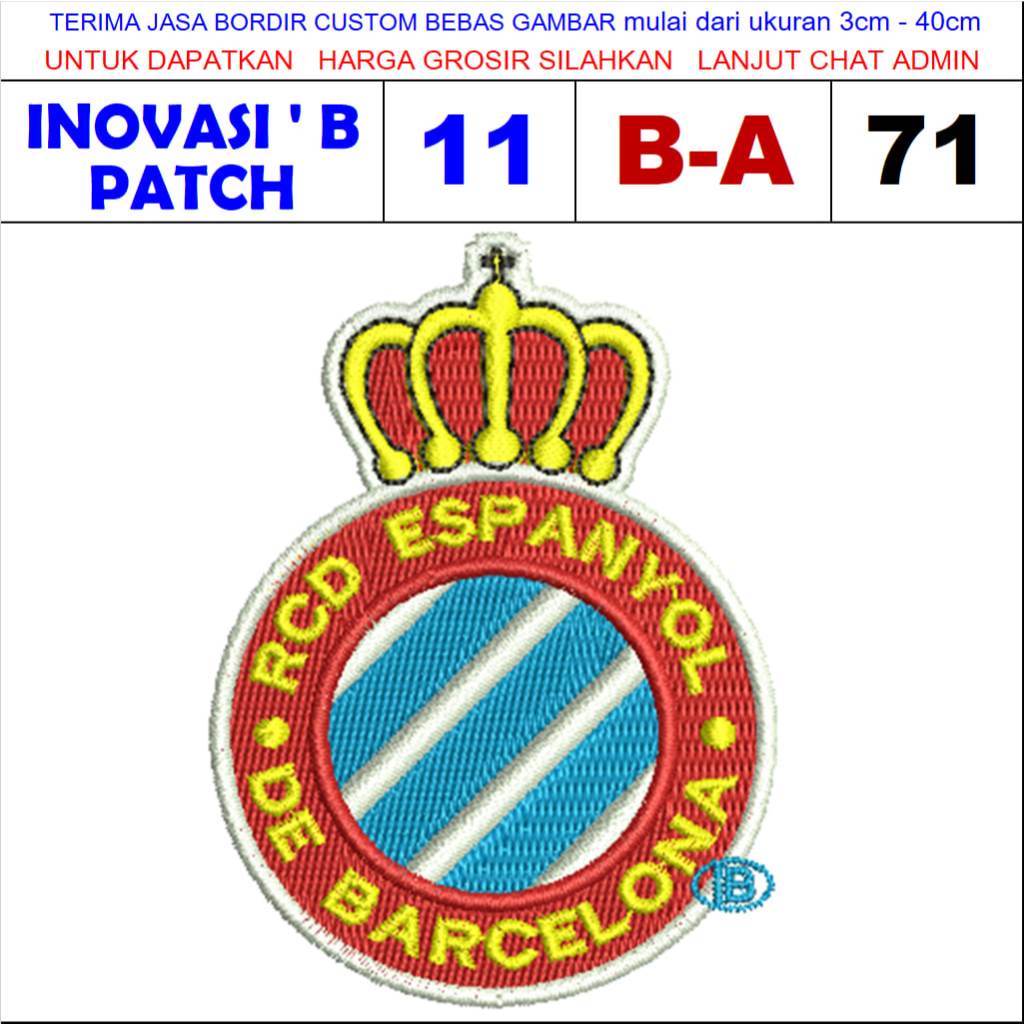 B-A71 ESPANYOL FC LOGO EMBROIDERY PATCH SPANISH LALIGA FOOTBALL CLUB - INNOVATION EMBROIDERY PATCH T