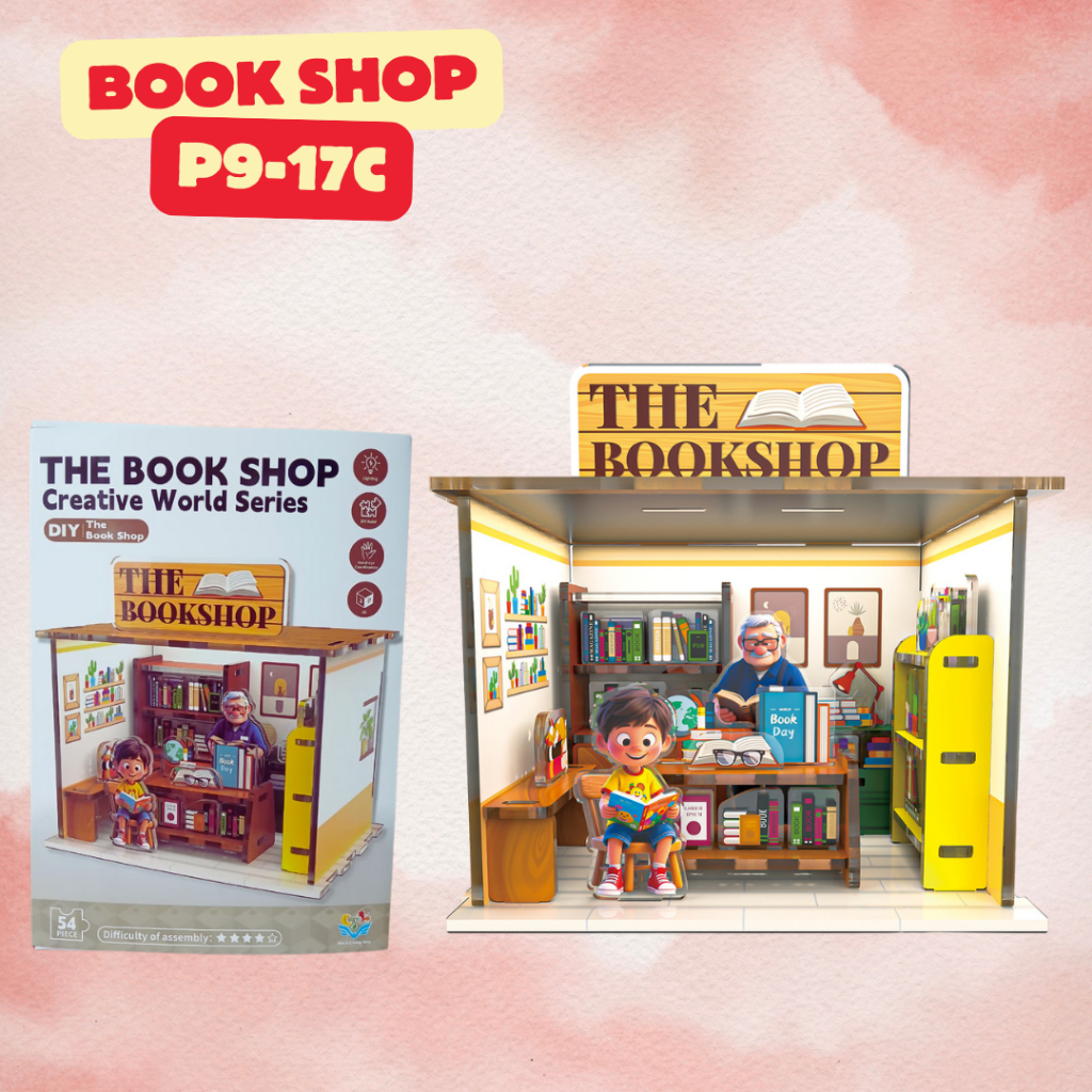 DIY BUILDING BLOCK 3D PUZZLE ACRYLIC BOOK SHOP BOOK SHOP P9-17C