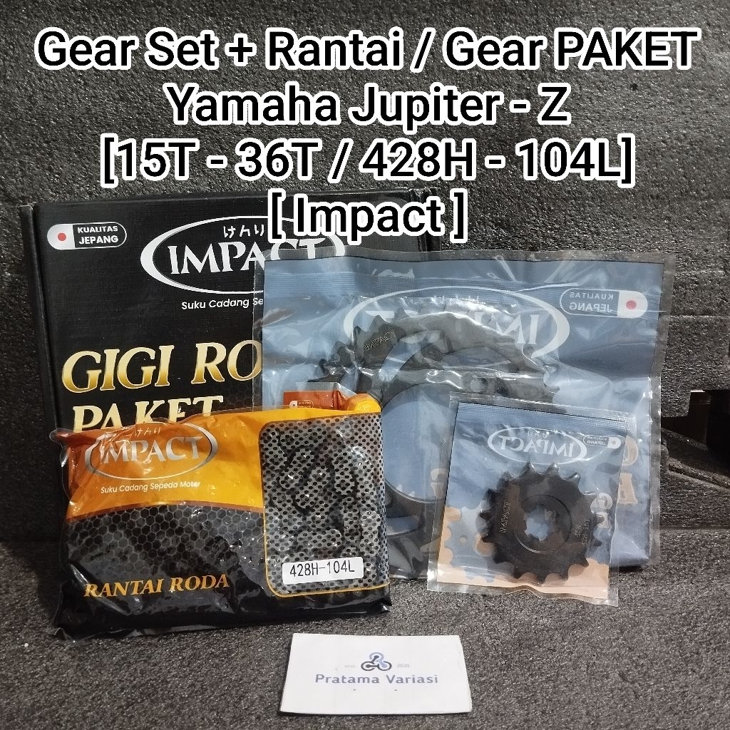 [Impact] ชุดเกียร์ + โซ่ / แพ็คเกจเกียร์ - Yamaha Jupiter Z (5TP) 15T/36T 428H-104L Jupiter Z Burhan