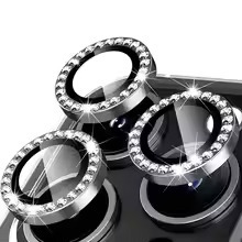 R - แหวนเพชรเลนส์กล้อง Iphone 17 17PROMAX กระจกนิรภัยกล้อง 3D ป้องกันรอยขีดข่วน 1 ชุด Mini Plus สีส้