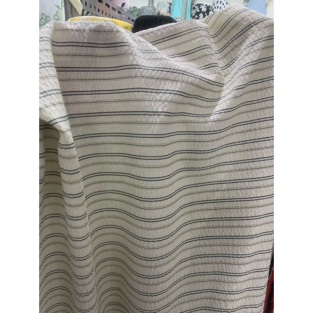 KATUN ผ้าคอตตอนลายทาง || ผ้าคอตตอนย่น พรีเมี่ยม || Lq (ราคา 0.5 mtr)