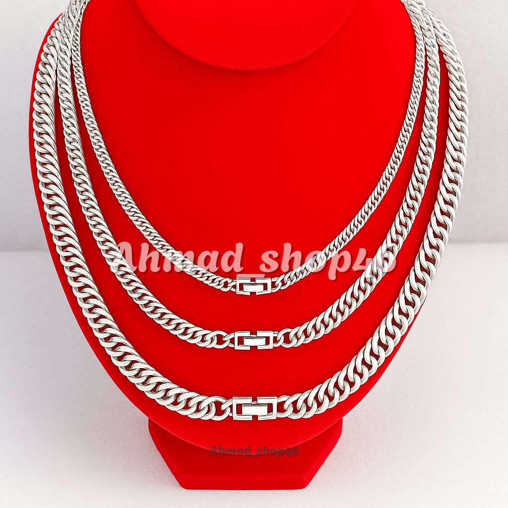 สร้อยคอไทเทเนียมสําหรับผู้ชายและผู้หญิง, โซ่คลิป DABEL, สีเงินพิเศษ, ป้องกันภัยและทําไม่ได้, ใหม่ล่า