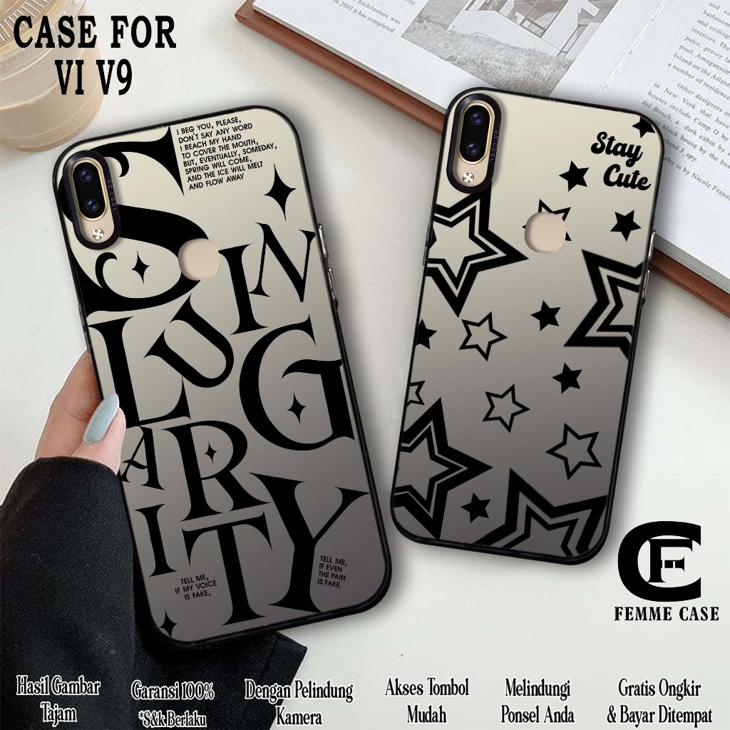 HP Vivo V9 Softcase IMD Hologram Premium Matte Hard So Cool Case (AEST TEXT) เคสโทรศัพท์ผู้ชายและผู้