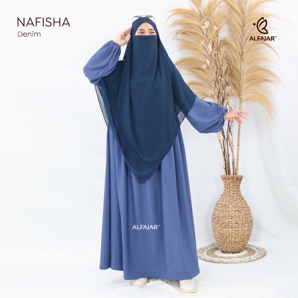 Alfajar - NAFISHA Abaya แขนบอลลูน สไตล์ยุโรป วัสดุ Marbela ป้องกันรังสียูวี / Eid Abaya / ชุดอัมราห์