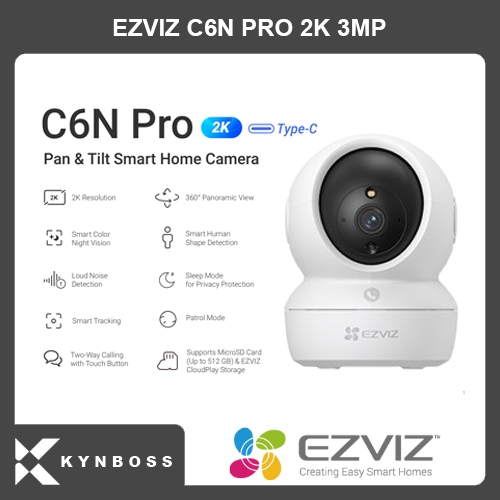 Ezviz C6N Pro 2K 3MP Smart Wifi IP Camera กล้องวงจรปิดไร้สายในร่ม