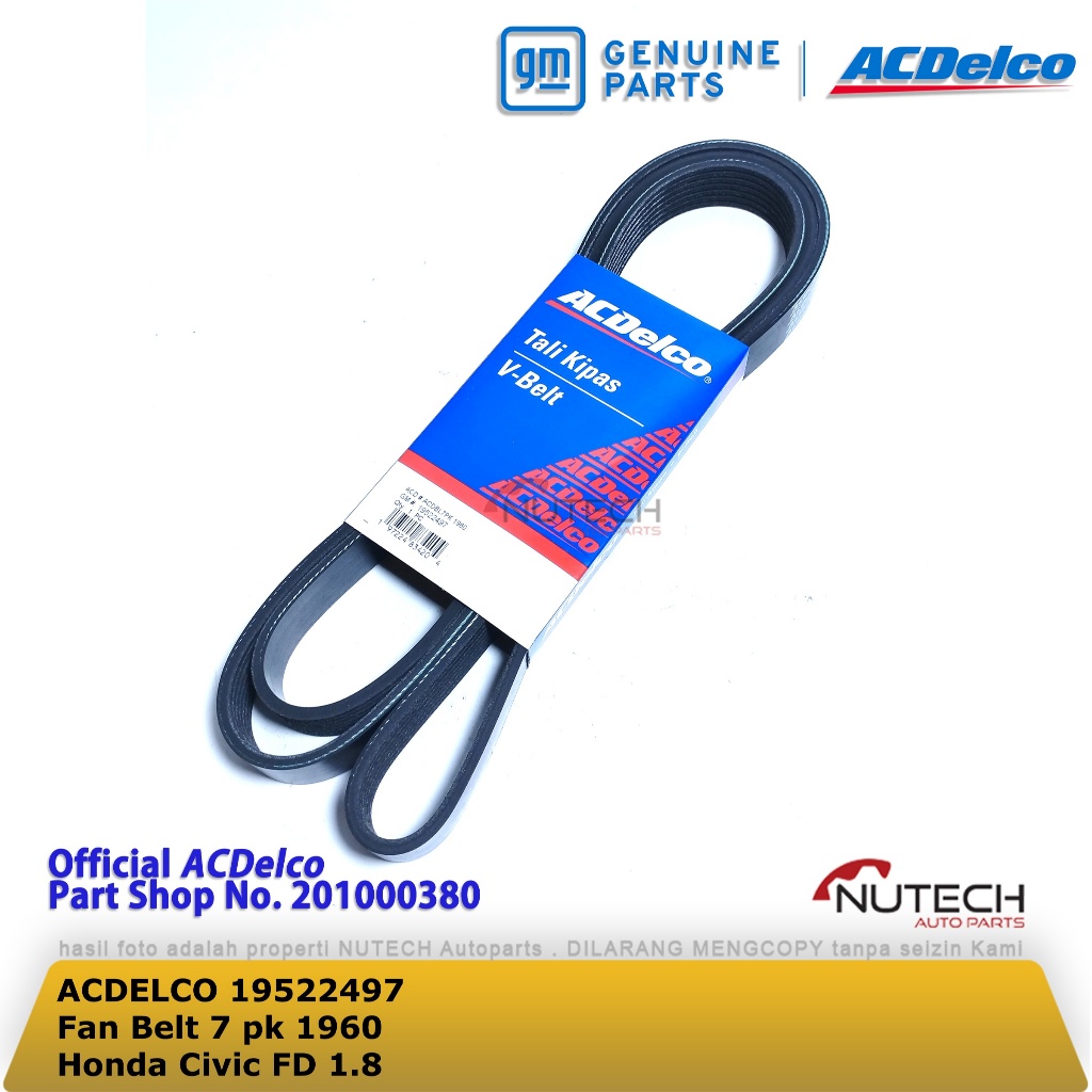Fanbelt V Belt Fan Belt 7PK 1960 CIVIC FD 1.8 1800 CC Ac Delco