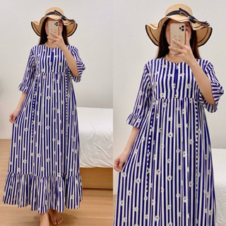 LAURA DRESS DASTER LENGAN 3/4 / DASTER RAYON PREMIUM