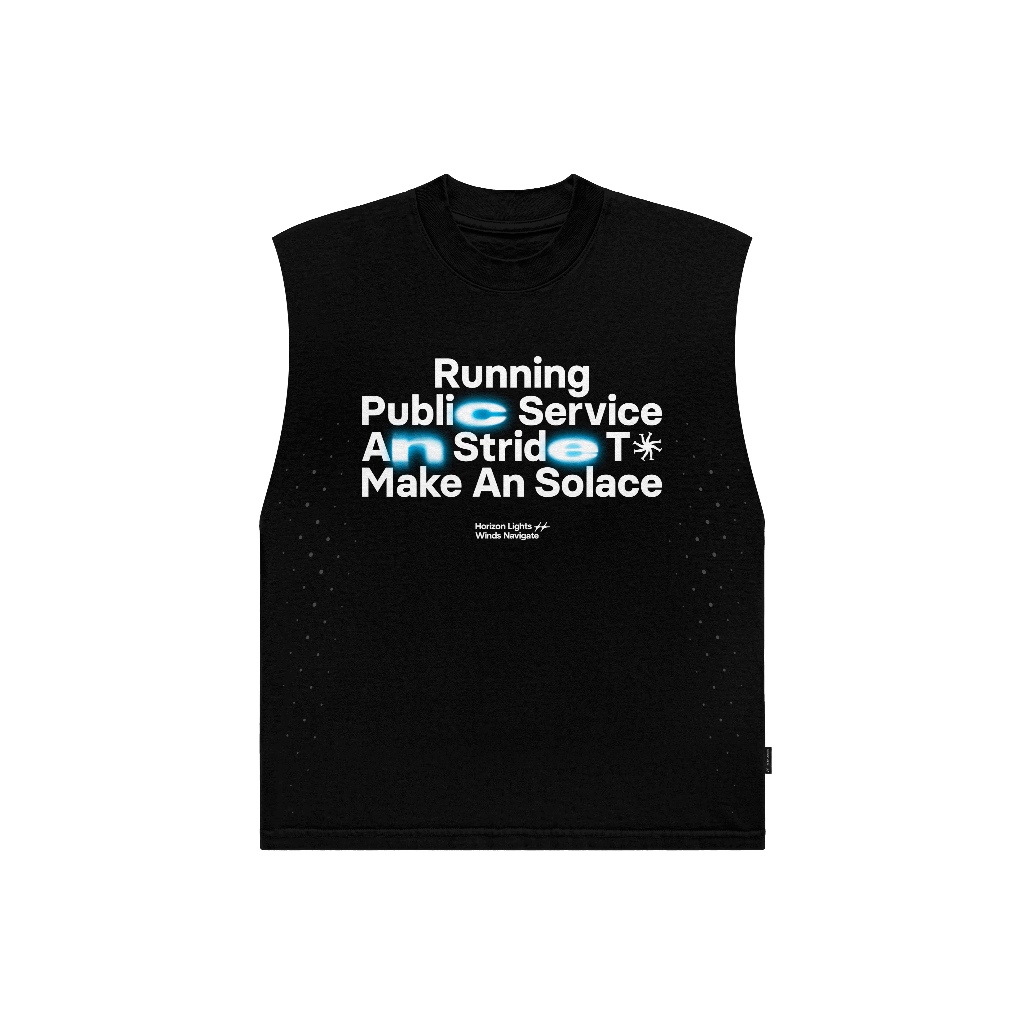 HLWN Running Unisex Boxy Muscle Tee Black - Intrinsic