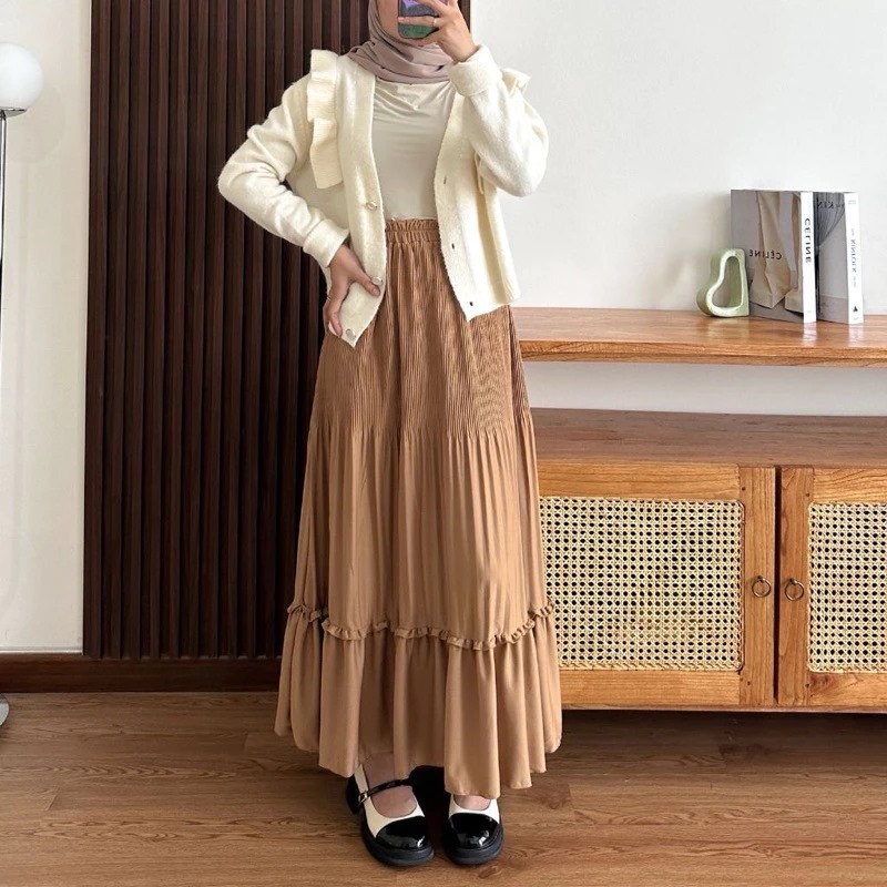 CLARA SKIRT PREMIUM HYGET MATERIAL LATEST PLEASE LAYER SKIRT