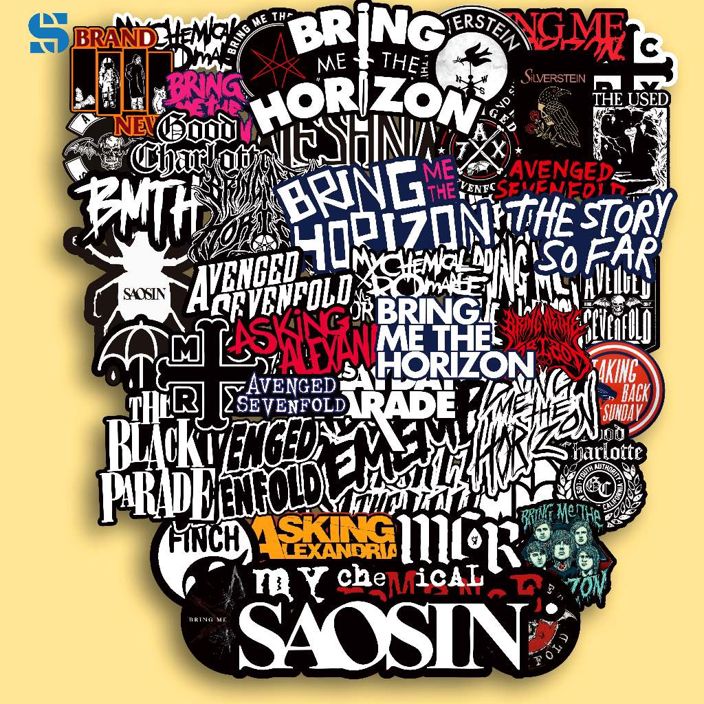 A7X SEVENTFOLD ROCK BAND STICKER - BRING ME THE HORIZON VYNIL LAPTOP TUMBLER CASE HP DIY BAND STICKE