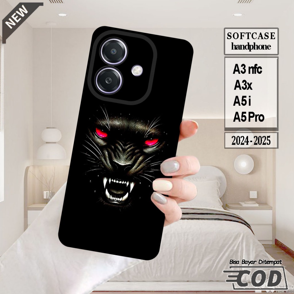 เคส OPPO A3 nfc - OPPO A3x - OPPO A5i - OPPO A5 pro _เคสซิลิโคนสีดําใสยืดหยุ่นยืดหยุ่น