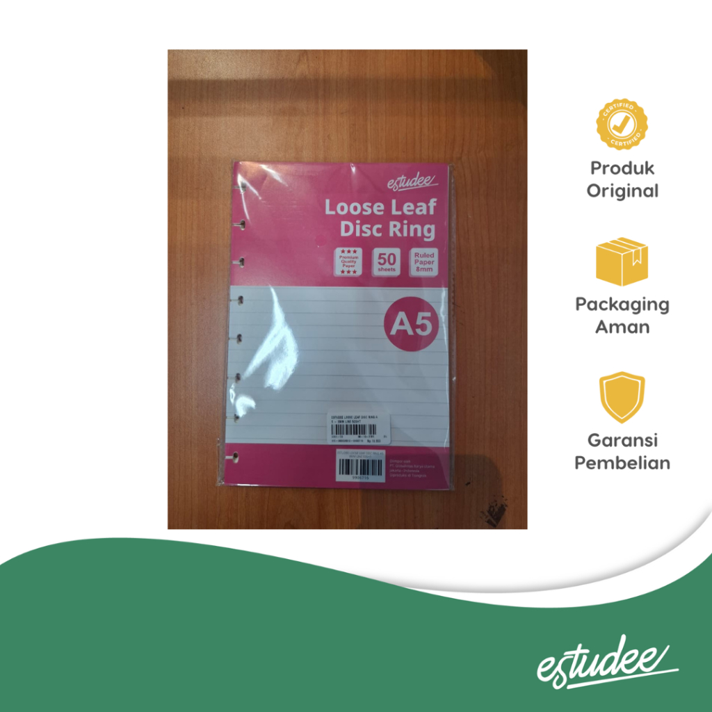 ESTUDEE LOOSE LEAF DISC RING A5 - 8MM LINE 50SHT