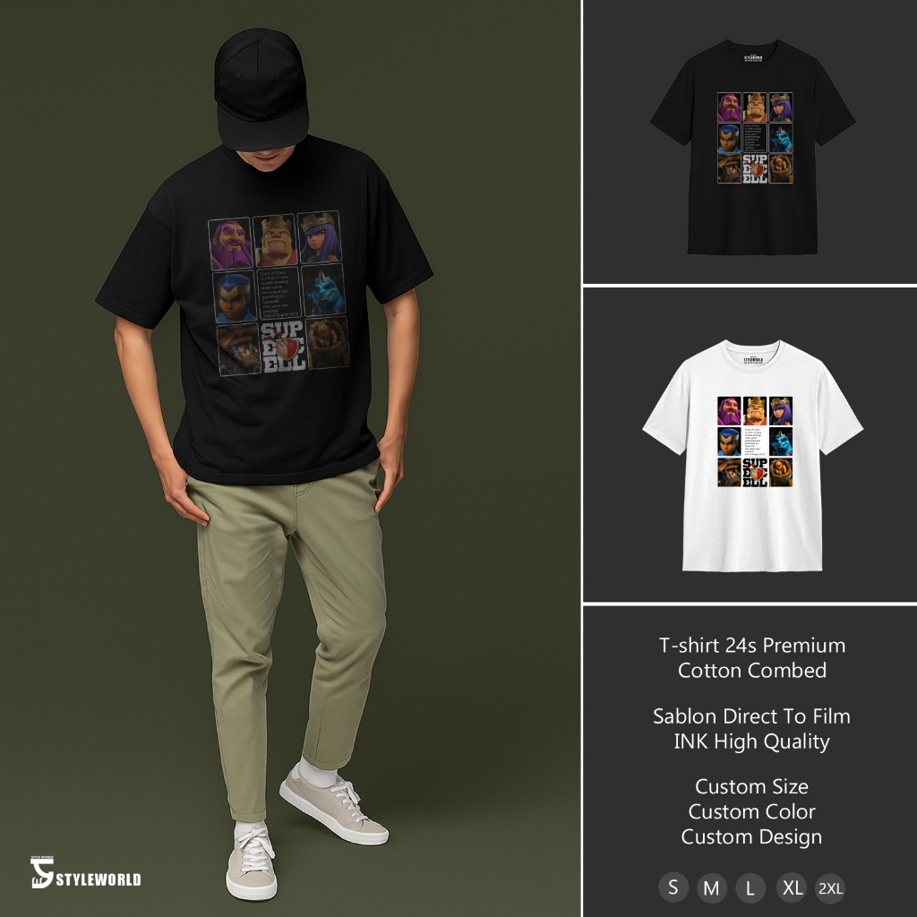 เสื้อยืดเกม Coc Clash Of Clans 24s Cotton Combed Sw-18