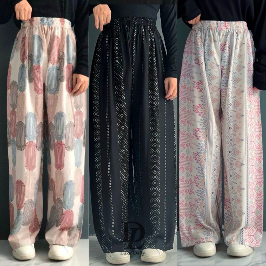 Luxedaily HOMMY CULOT LONG PANTS COOL CULOT PREMIUM RAYON VISCOS PYJAMA EXCLUSIVE MOTIF