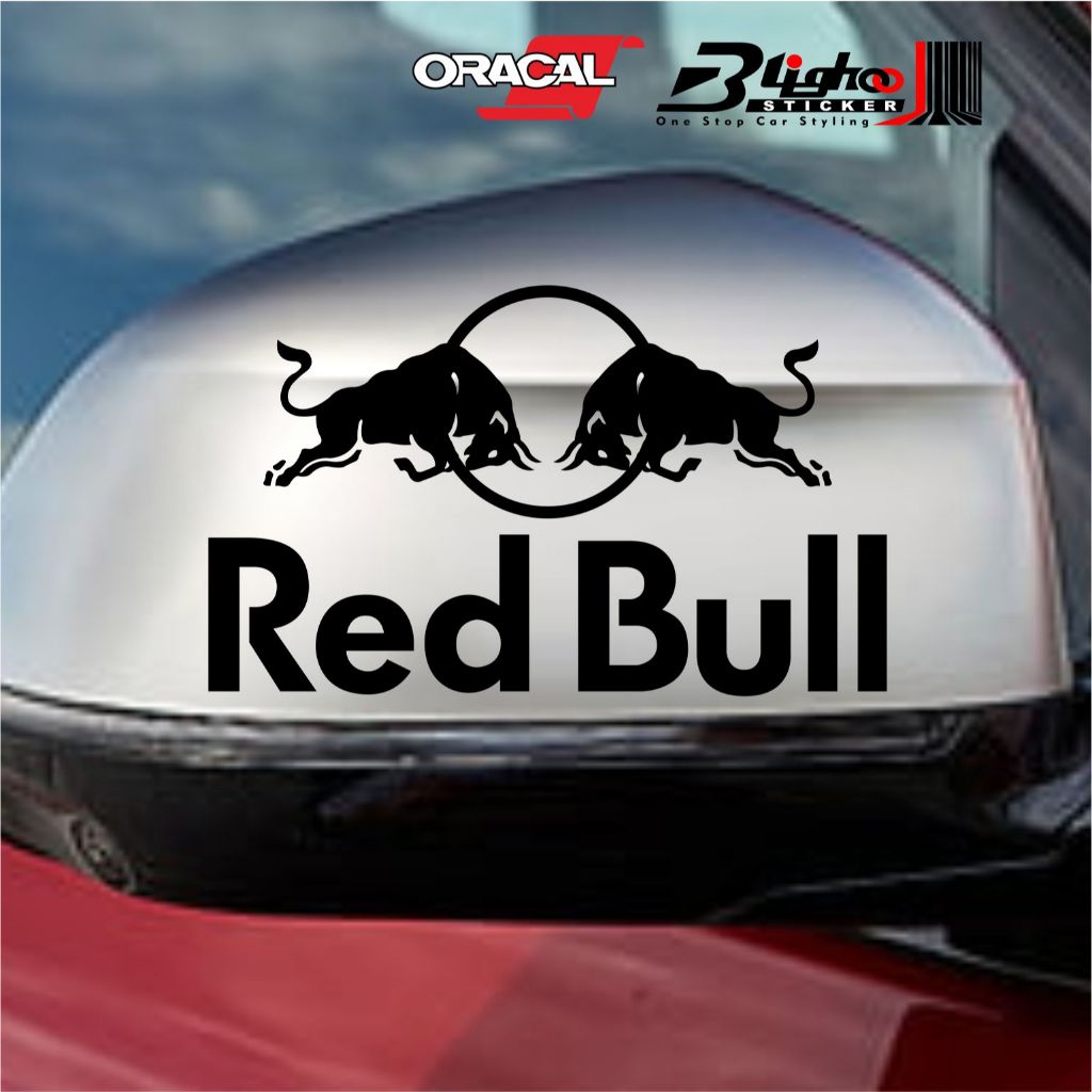 BLIGHOO - CUTTING STICKER CAR MIRROR RED BULL SET RIGHT LEFT COOL VARIATION CAR STICKER