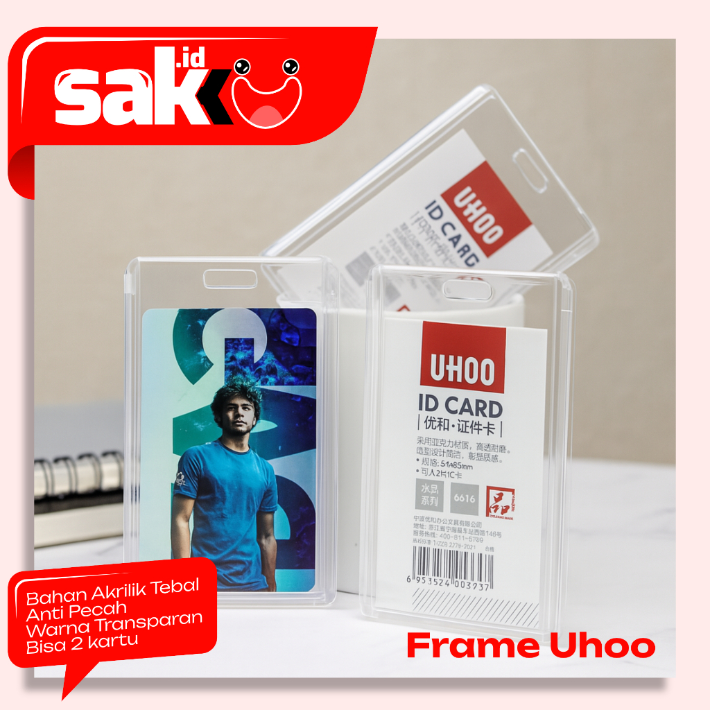 กระเป๋าใส่บัตร อะคริลิคโปร่งใสป้าย ID Card ปลอกบัตรพนักงานอะคริลิค UHOO 6024