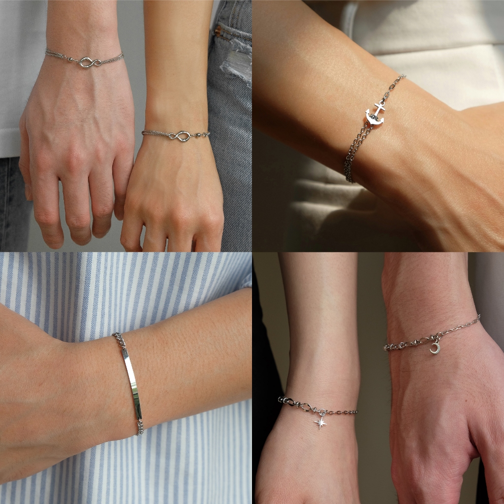 Arnae Archive Eternity / Daylight Star / Crescent Moon / Anchor / Zion Band สร้อยข้อมือ Unisex สร้อยข้อมือคู่สแตนเลสพรีเมี่ยมป้องกันสนิม