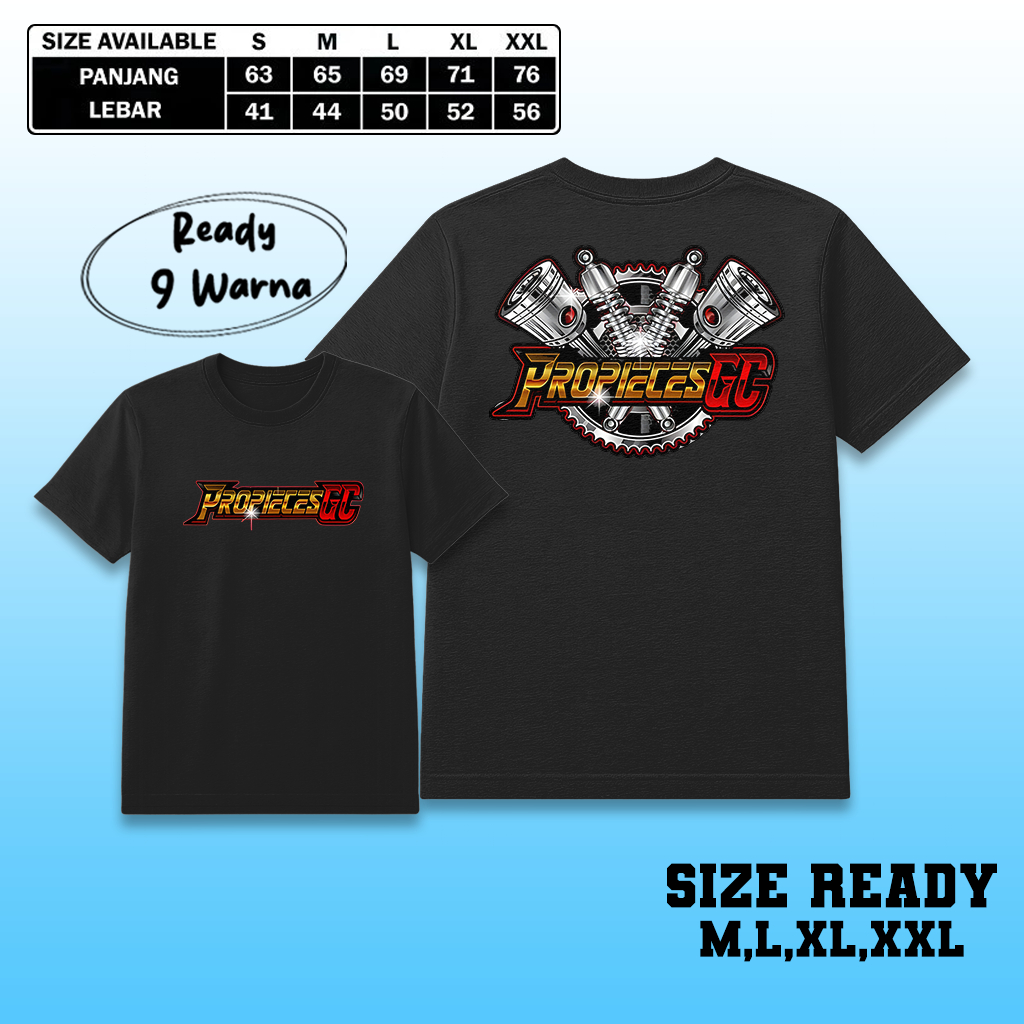 ใหม่ Propieces Engine GC เสื้อยืดท็อป 9 สีสําหรับผู้ชายและผู้หญิง พิมพ์ผ้าฝ้ายหวี Hd