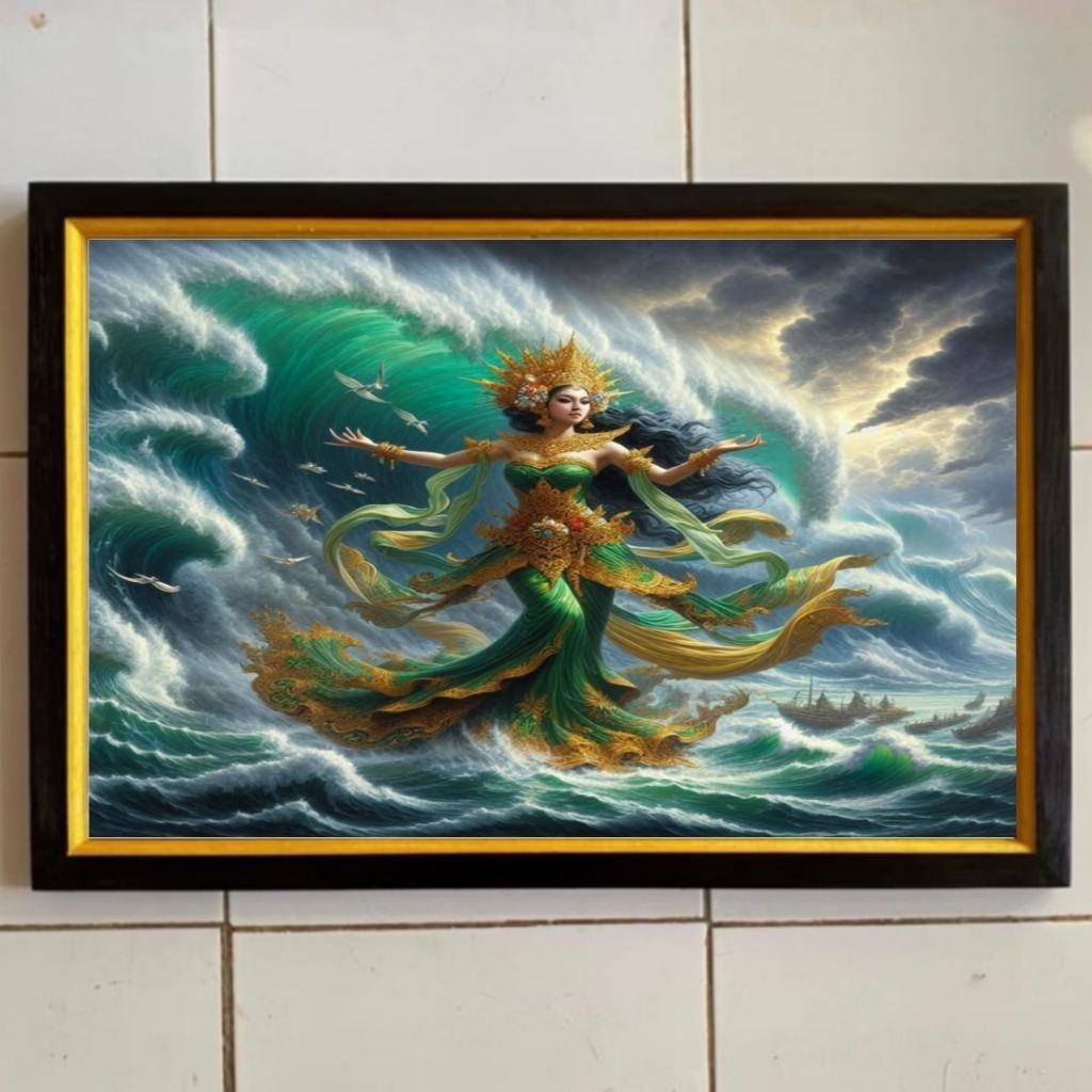 RATU ภาพวาดตกแต่งผนังพิมพ์ลาย Queen Kidul Plus กรอบขนาด 65cmx45cm