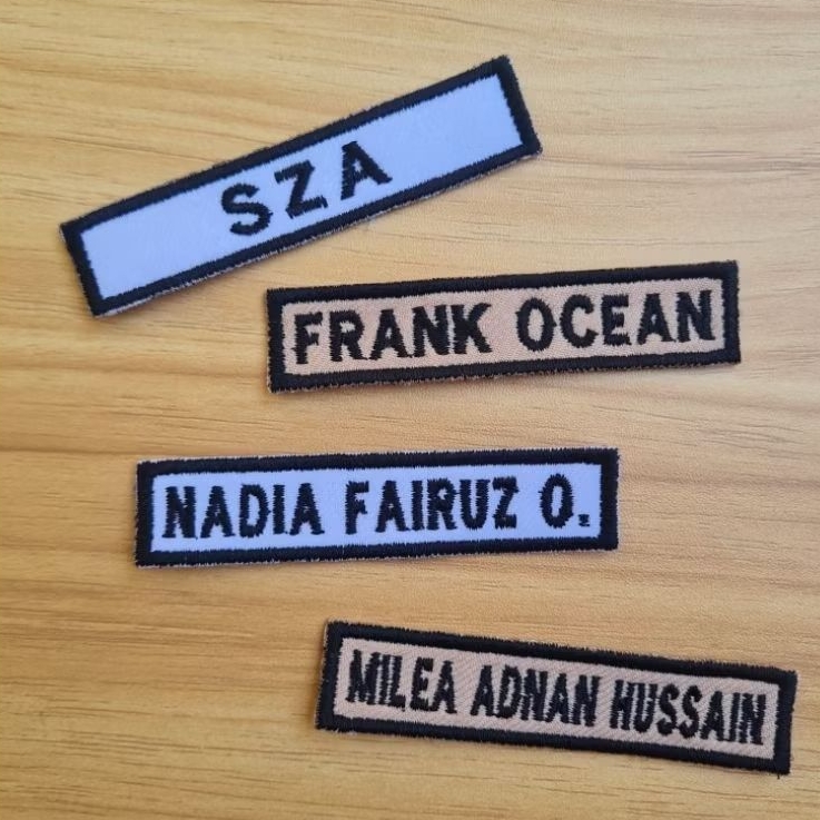 งานปักชื่อ | ชื่อเสียง | SCHOOL NAME BET | ราคาหน่วยที่กําหนดเองขนาด 8,5 X 2 CM