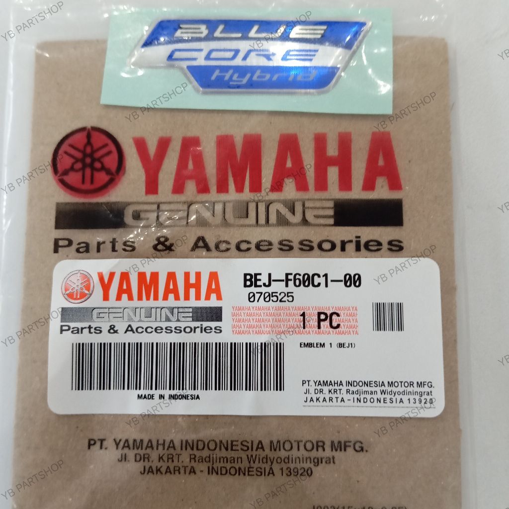 EMBLEM 1 (BEJ1) / BLUE CORE HYBRID EMBLEM STICKER - FAZIO HYBRID / GRAND FILANO HYBRID / GEAR ULTIMA