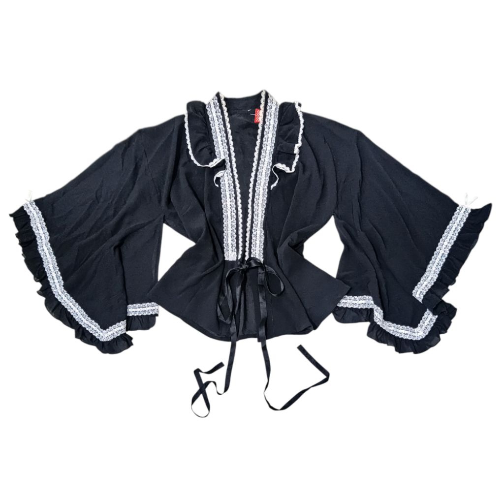 Gothic lolita ชุดกิโมโนคาร์ดิแกน Coquette, Cottagecore, Fairycore, Kawaii, Y2K, Vintage, Gothic, Lol