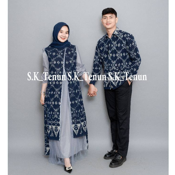 SK TENUN - AMANDA NAVY COUPLE WOVEN CLOTHES - PREWEDDING DRESS สําหรับ FAMILY COUPLE SUITS