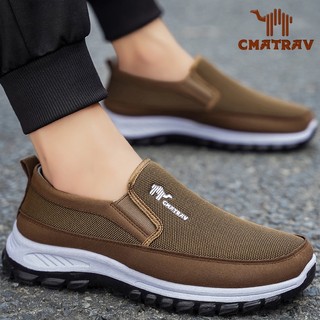 CMATRAV Sepatu Kasual Pria Kualitas Premium Sneakers Viral Loafers Nyaman Bernapas Flat Casual Shoes Kerja Wanita Hitam Running