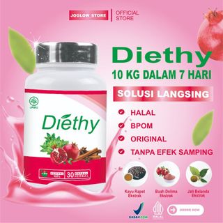 DIETHY OBAT DIET AMPUH Penurun Berat Badan Perut Buncit Membakar Lemak Tanpa Efek Samping BPOM Halal