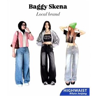 [ UNISEX ] Celana Jeans Wisker Gombrong Baggy Pants Wid Leg Premium Quality Korean Style Terlaris!