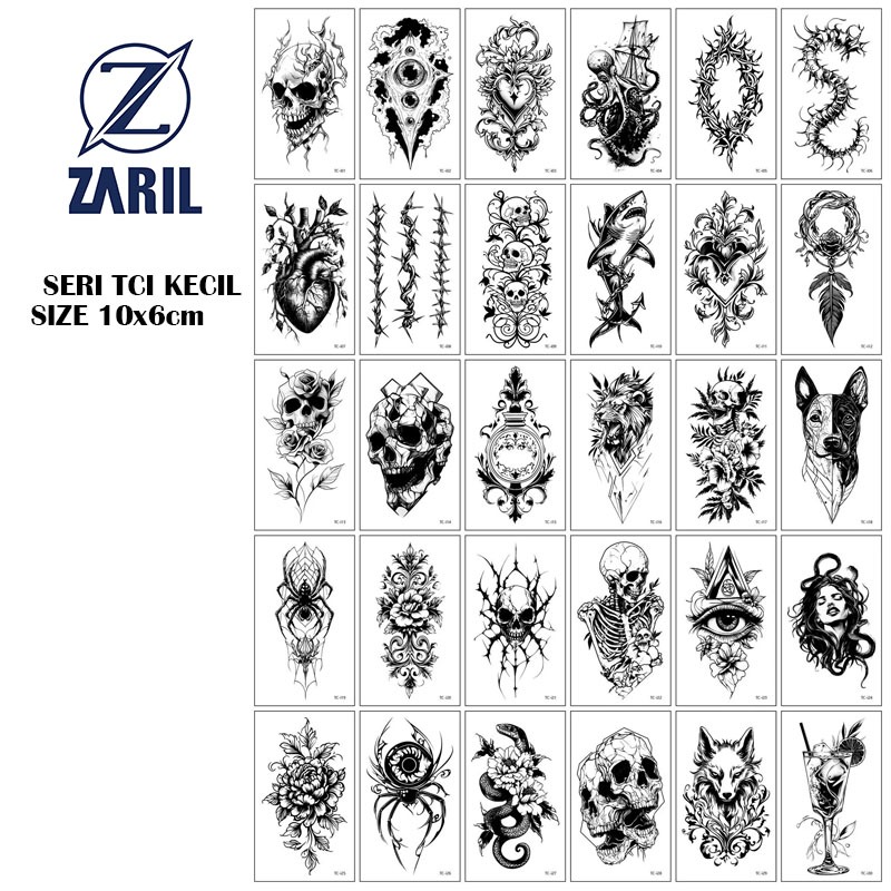 (แพ็ค 10 แผ่น) รอยสักชั่วคราว TC-i Series RANDOM ออกแบบตามภาพ 2-4 วัน ขนาด 10x6cm