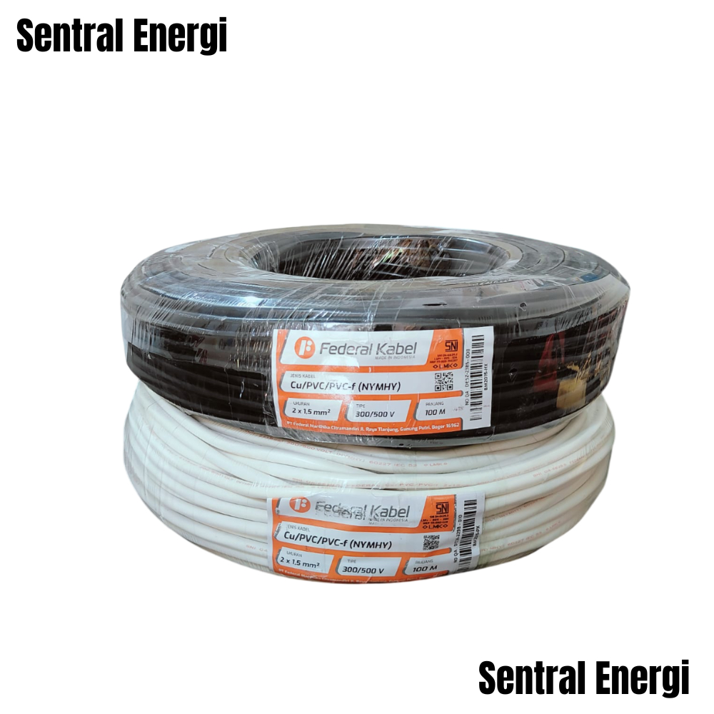 Federal NYMHY สายเกลียวสีขาว / ดํา 2x0.75mm, 2x1.5mm, 3x0.75mm & 3x1.5mm (ต่อเมตร)