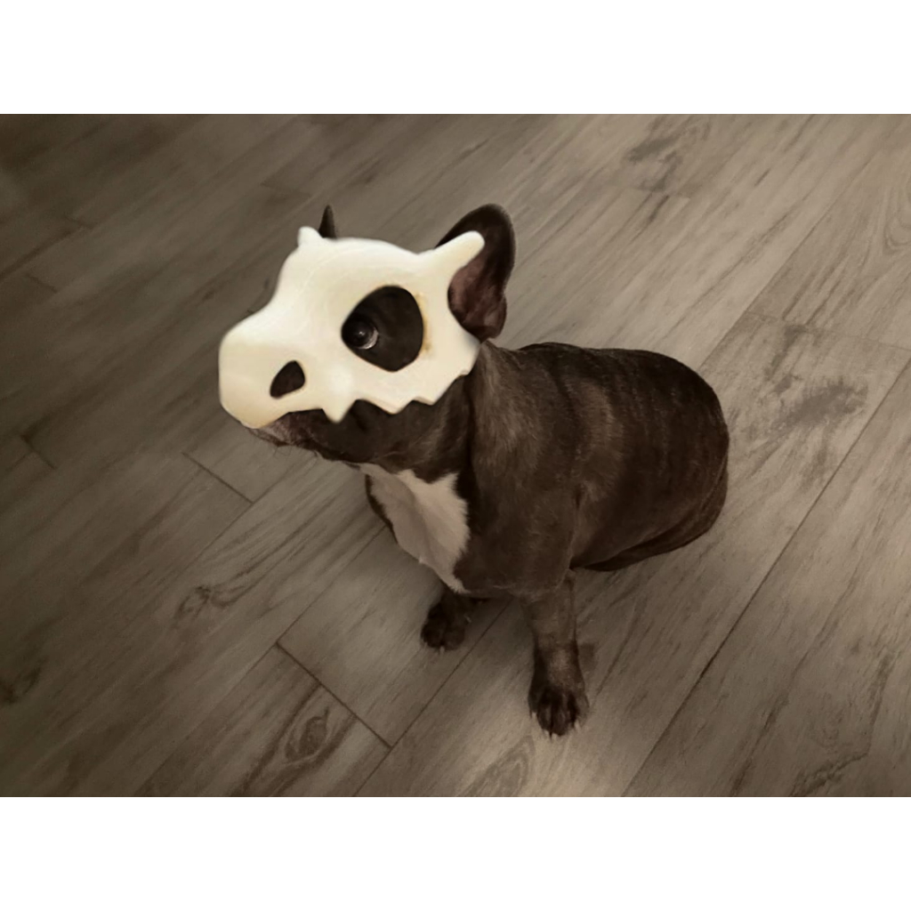 Cubone Pokemon Dog & Cat Mask - Cool White