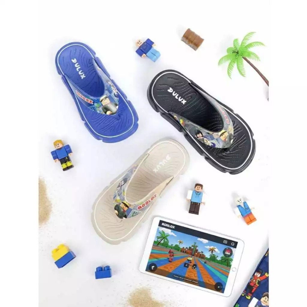 Roblox Character รองเท้าแตะสําหรับเด็กผู้ชาย 711D-RBX Dulux รองเท้าแตะกันลื่นที่สะดวกสบาย วัสดุ Eva