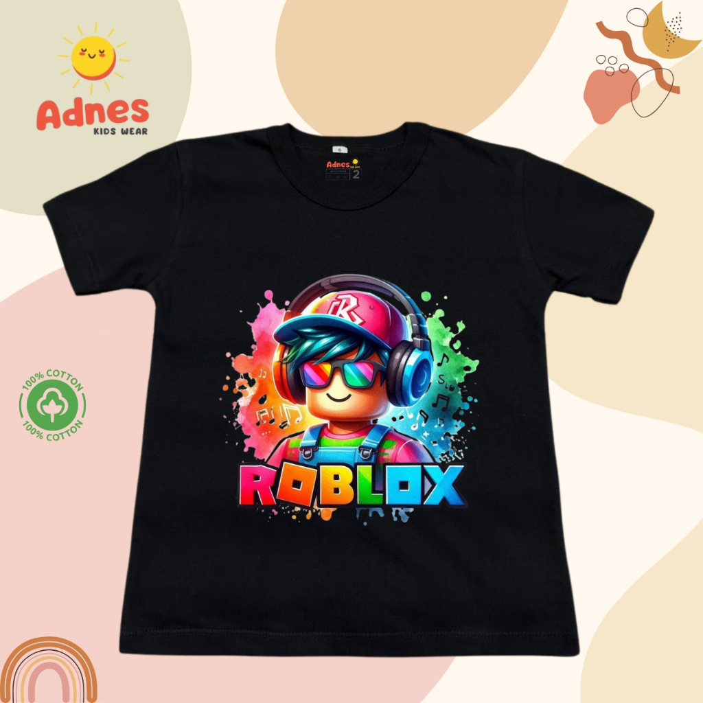 เสื้อยืดเด็ก Unisex พร้อมภาพเกม Robl0x การพิมพ์สกรีน Distro 24s ดั้งเดิม