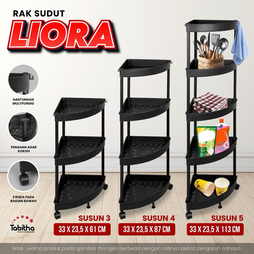 LIORA THABITA CORNER SHELF 3 & 4 ชั้น, CORNER MULTIPURPOSE SHELF, LIORA TABITHA SPICE SHELF, TROLLEY