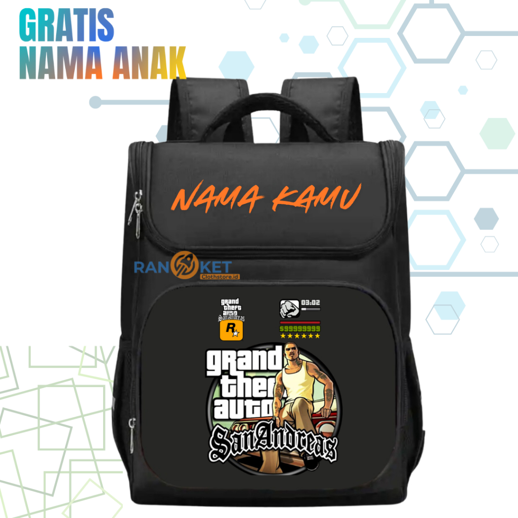 GTA San Andreas I กระเป๋าเป้สะพายหลังโรงเรียนโรงเรียนอนุบาล/Elementary GTA San Andreas Elementary/TK