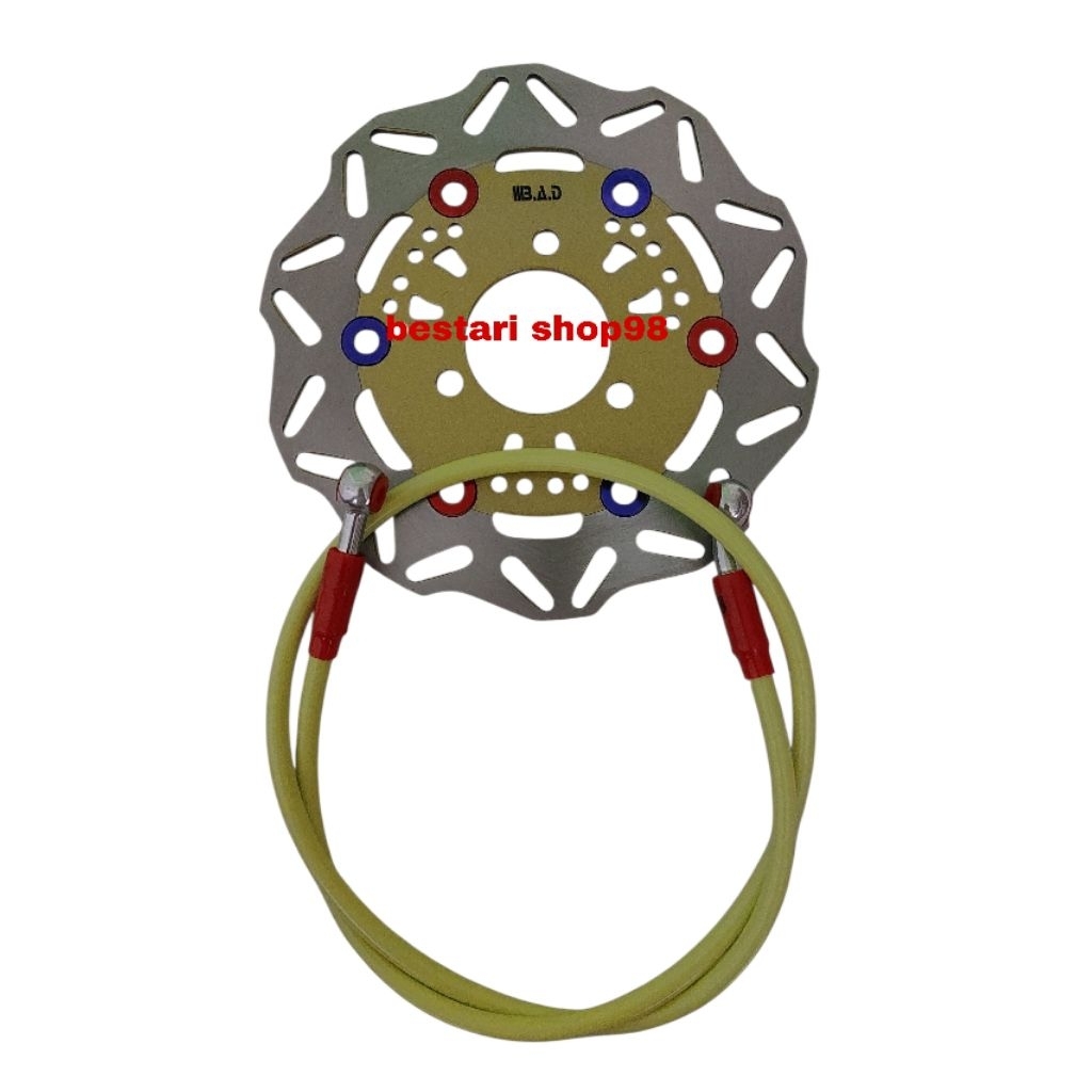 2 in 1 แพ็คเกจประหยัด 01 ดิสเบรคทอง ขนาดมาตรฐาน 190mm + 95cm สายเบรคสําหรับ Mio j Mio m3 Mio gt moto