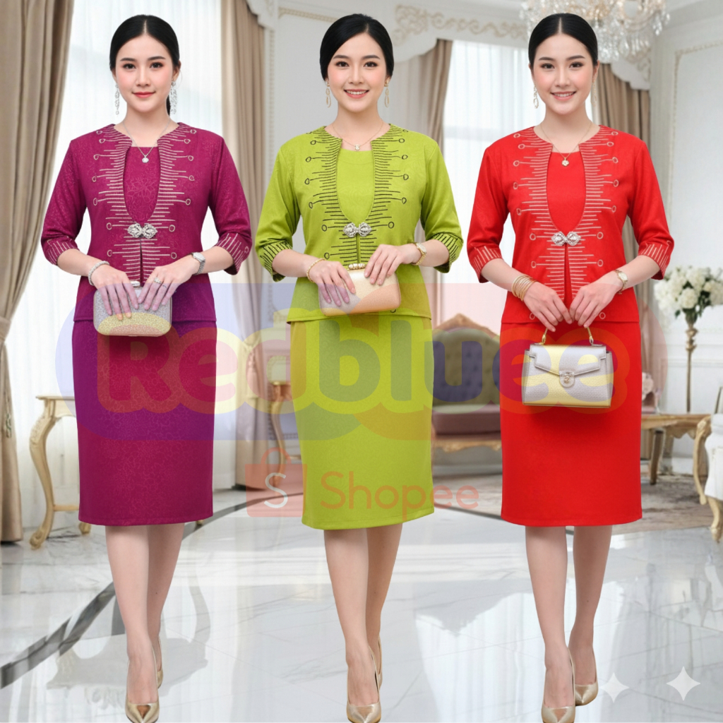 Redbluee Dress เสื้อกั๊ก Scuba Blazer วัสดุยืดพรีเมี่ยม ปัก Motif Rb 1063 Leq [เครื่องแบบได้]