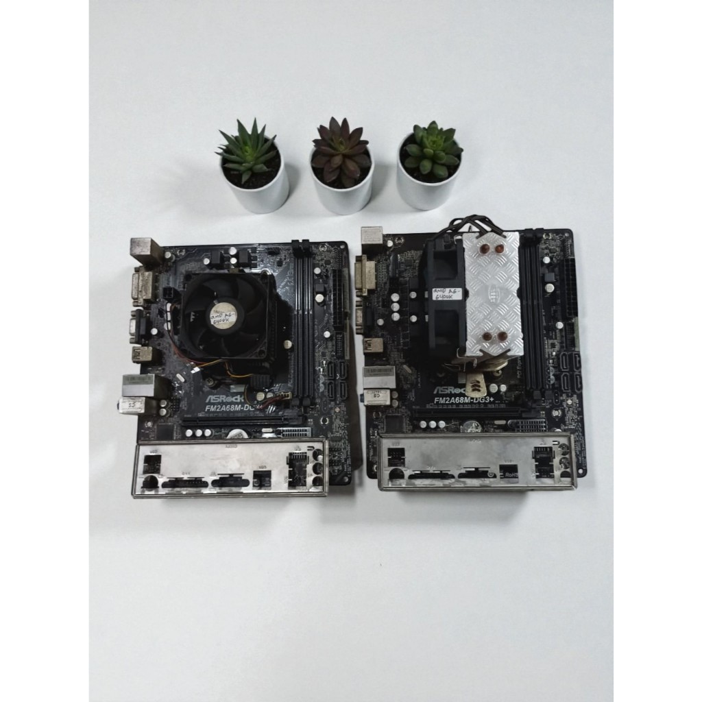 Mobo ASRock FM2A68M-DG3+ + โปรเซสเซอร์ AMD A6-6400K พร้อมสําหรับเล่นเกมน้ําหนักเบา