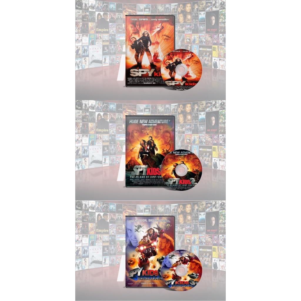 DVD Spy Kids (2001) + DVD Spy Kids 2 The Island Of Lost Dreams (2002) + DVD Spy Kids 3D Game Over (2