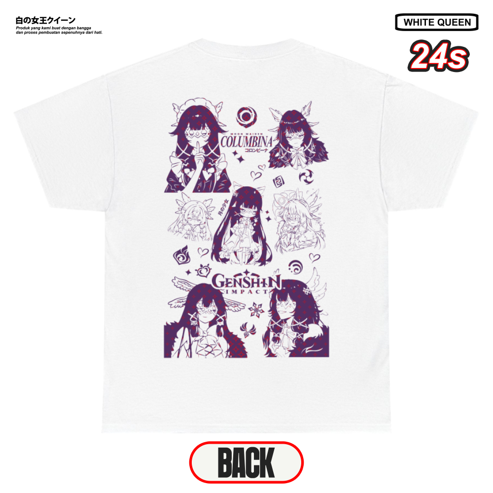 เสื้อยืด White Queen / Columbia Genshin Impact / Cotton 24s